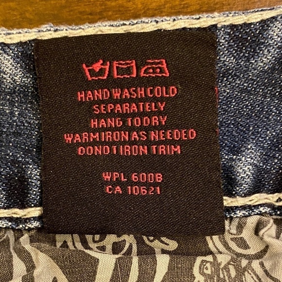 Rock & Roll Cowgirl 30 (11) Denim Mini Skirt Embellished Logo Stretch Low Rise - Picture 11 of 13